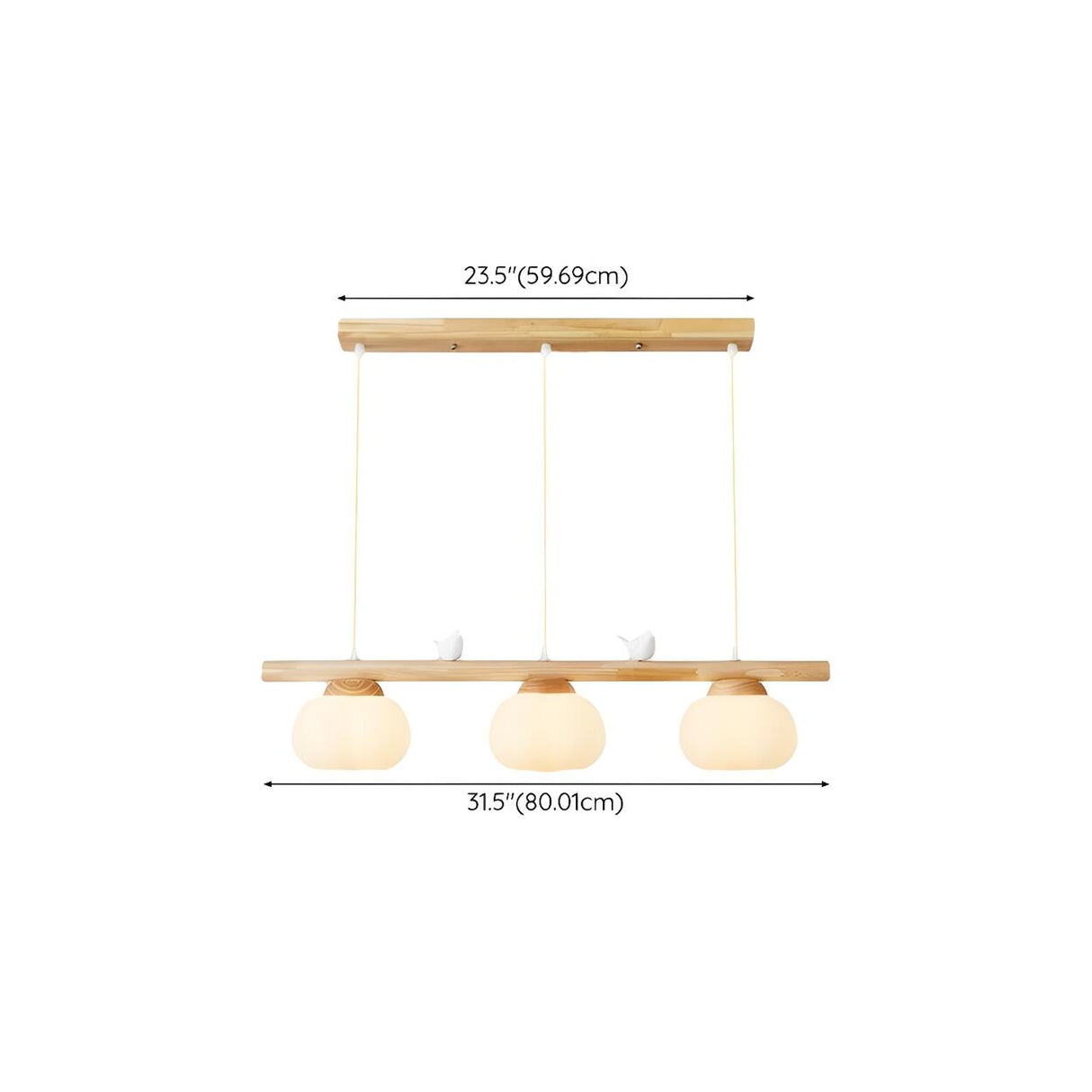 3-Light Modish Bird and Pumpkin Island Pendant Light 