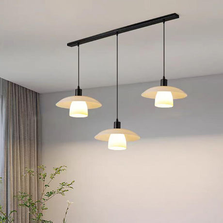 3-Light Modish Disc and Cone Island Pendant Light Image - 1