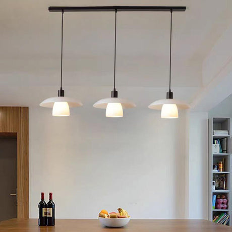 3-Light Modish Disc and Cone Island Pendant Light Image - 2