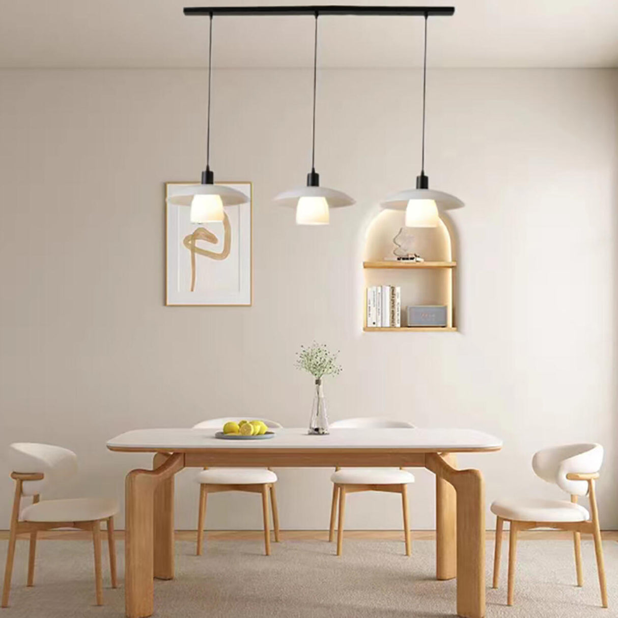 3-Light Modish Disc and Cone Island Pendant Light Image - 3