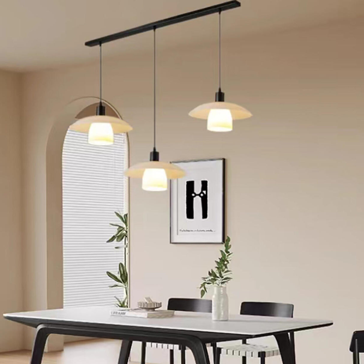 3-Light Modish Disc and Cone Island Pendant Light Image - 4