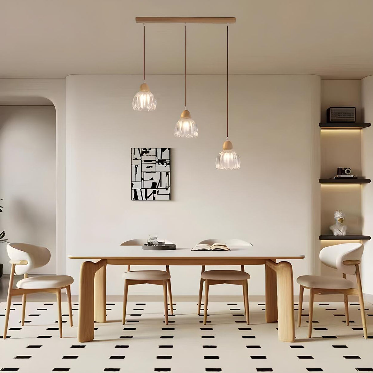 3-Light Scandinavian Flower Island Pendant Light Image - 11