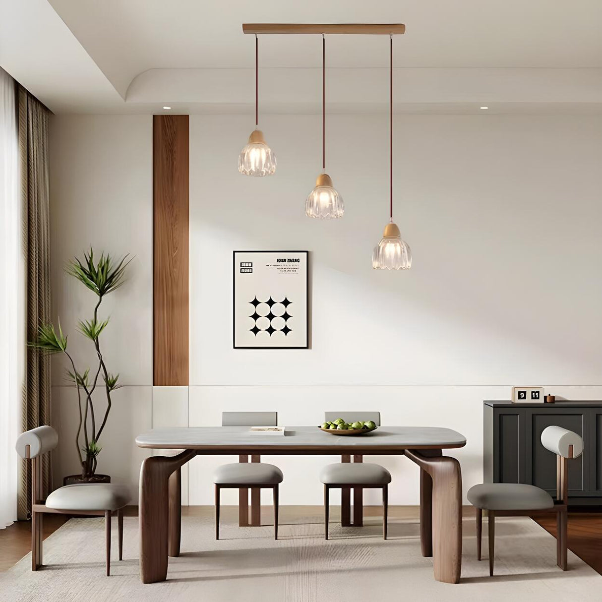 3-Light Scandinavian Flower Island Pendant Light Image - 4