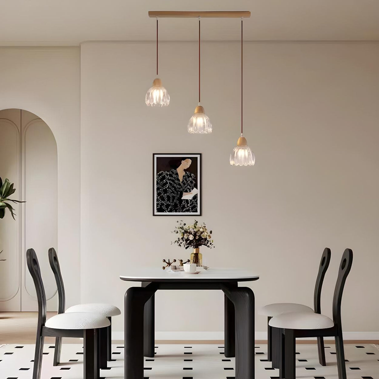 3-Light Scandinavian Flower Island Pendant Light Image - 5