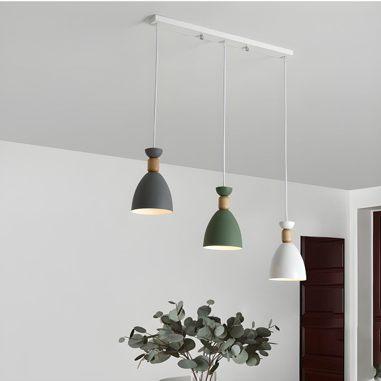 3-Light Scandinavian Multi-Color Cone Island Light Image - 5