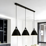 3-Light Simple Cone Adjustable Island Ceiling Light Image - 1