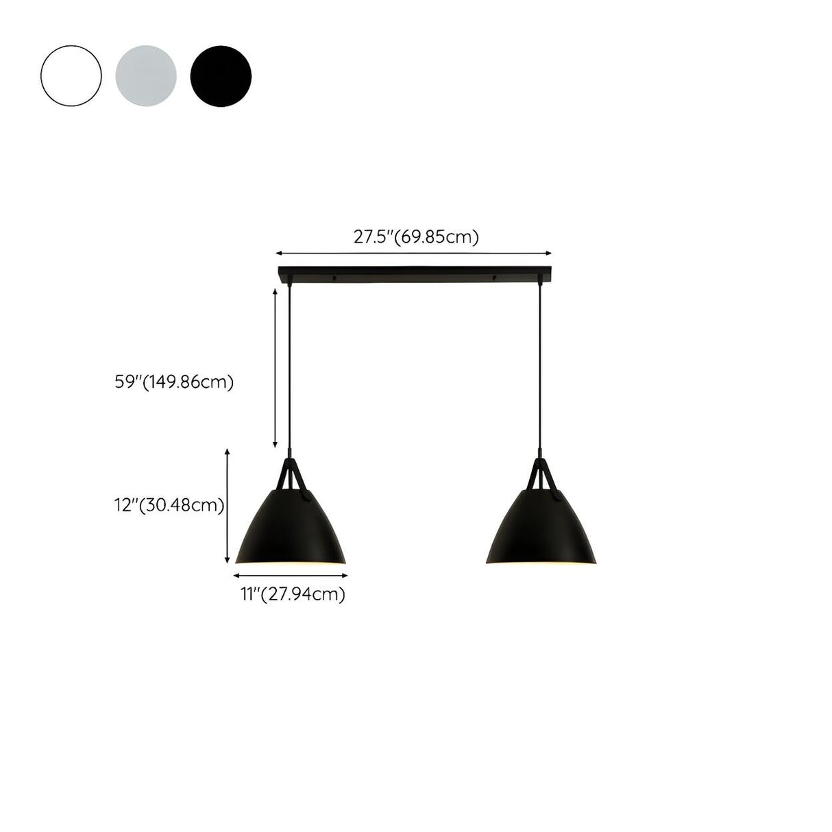 3-Light Simple Cone Adjustable Island Ceiling Light 