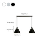 3-Light Simple Cone Adjustable Island Ceiling Light #size