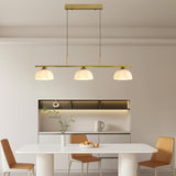3-Light Simple Dome Adjustable Island Hanging Light Image - 1