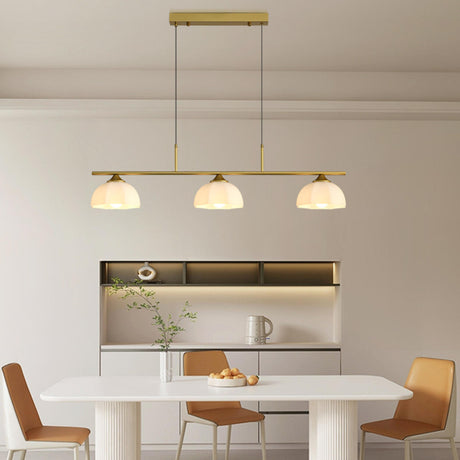 3-Light Simple Dome Adjustable Island Hanging Light Image - 1