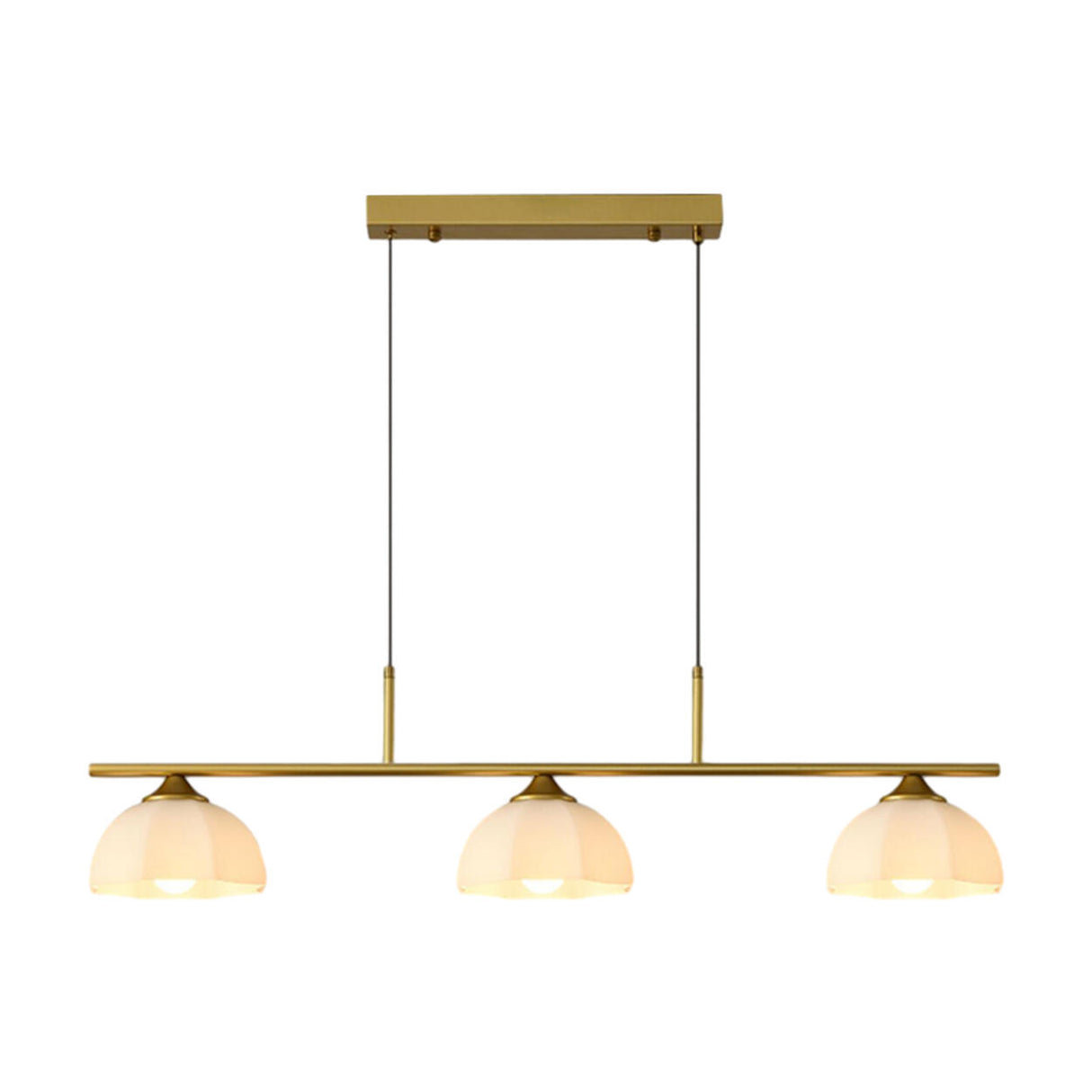 3-Light Simple Dome Adjustable Island Hanging Light Image - 10