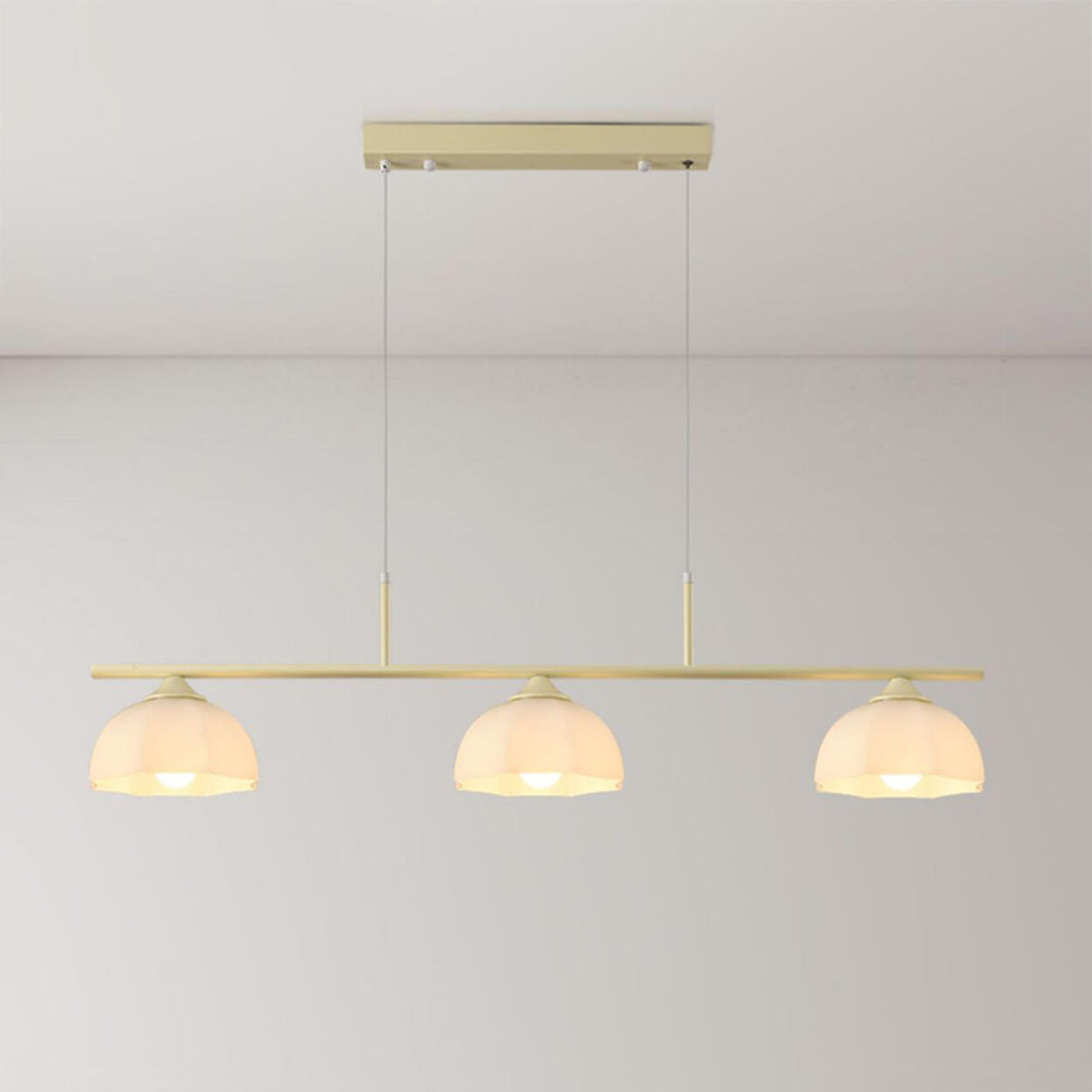 3-Light Simple Dome Adjustable Island Hanging Light Image - 11