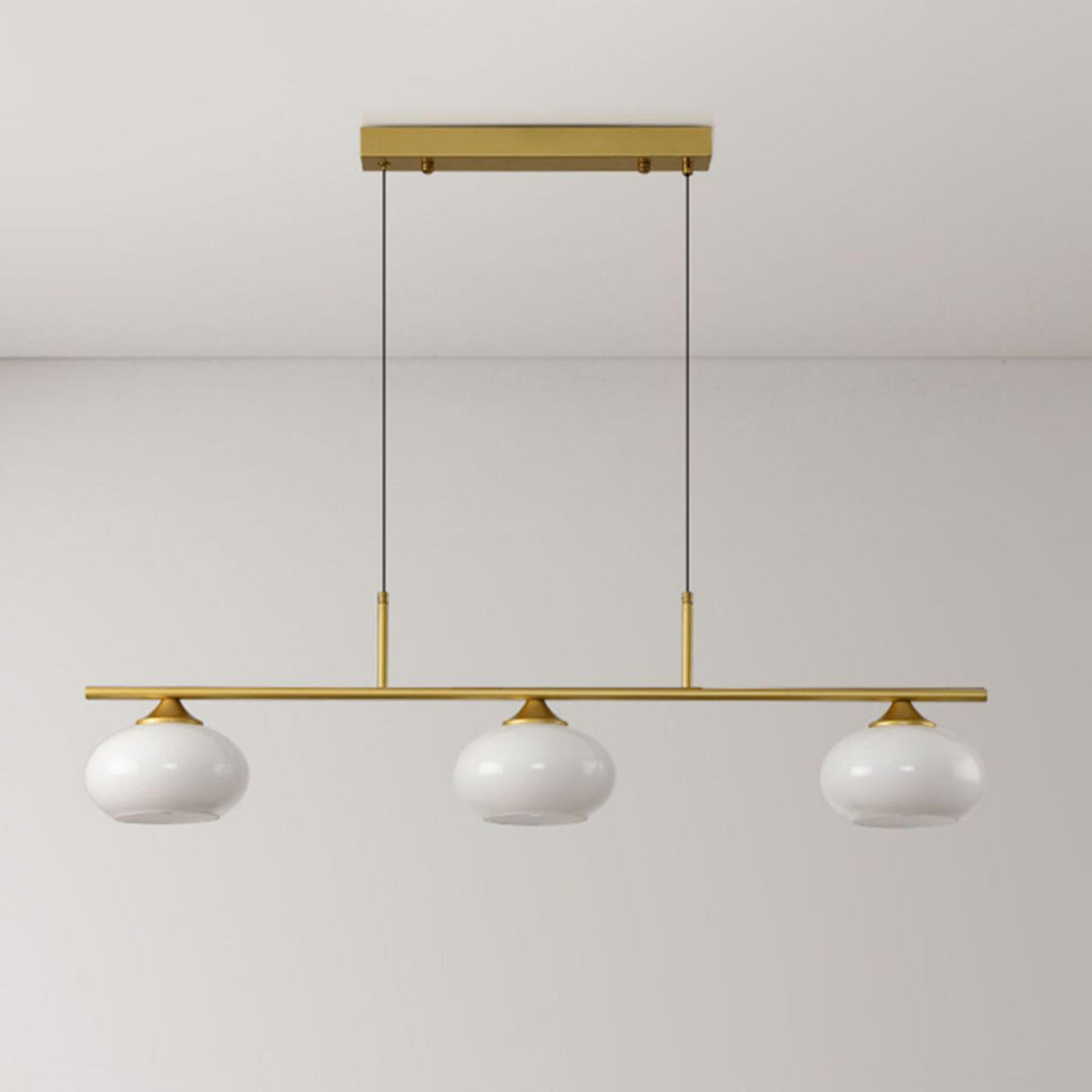 3-Light Simple Dome Adjustable Island Hanging Light Image - 15