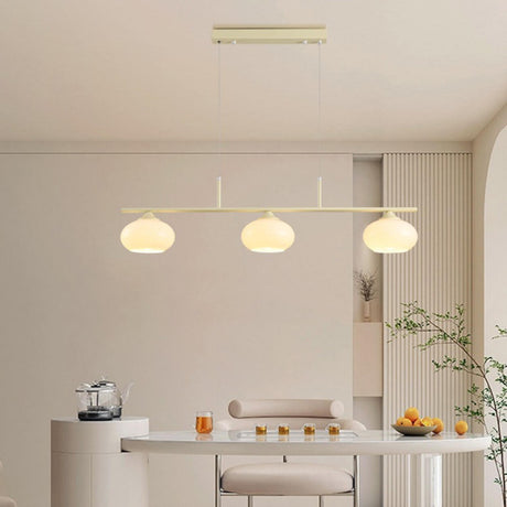 3-Light Simple Dome Adjustable Island Hanging Light Image - 2