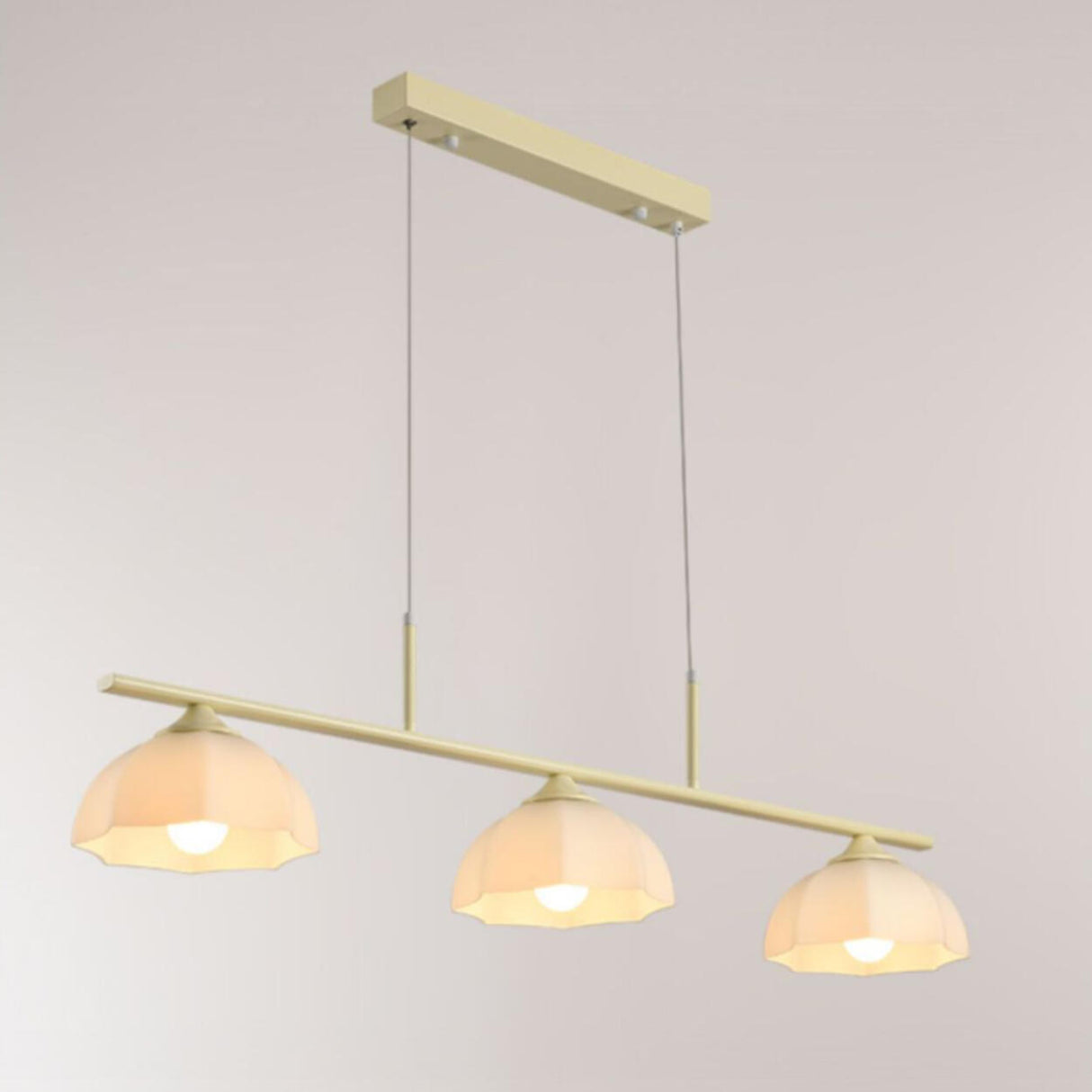 3-Light Simple Dome Adjustable Island Hanging Light Image - 8