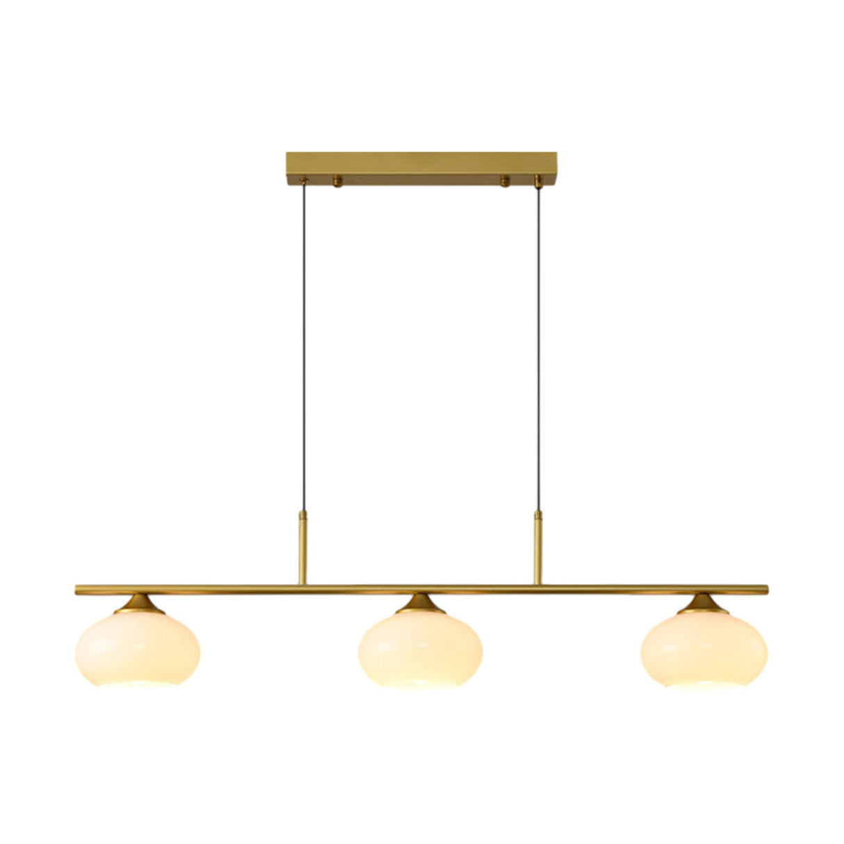 3-Light Simple Dome Adjustable Island Hanging Light Image - 9