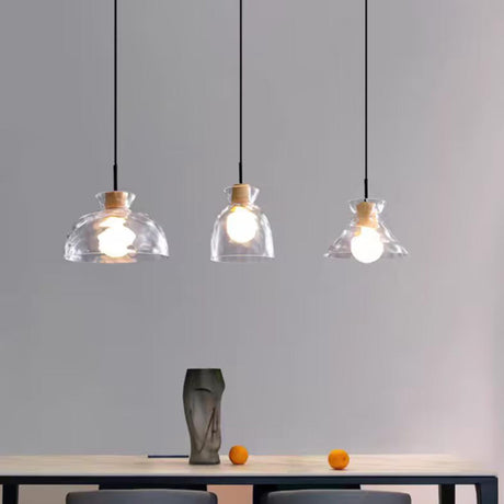 3-Light Simplicity Glass Cone Island Ceiling Light Image - 2