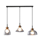 3-Light Simplicity Glass Cone Island Ceiling Light Image - 5
