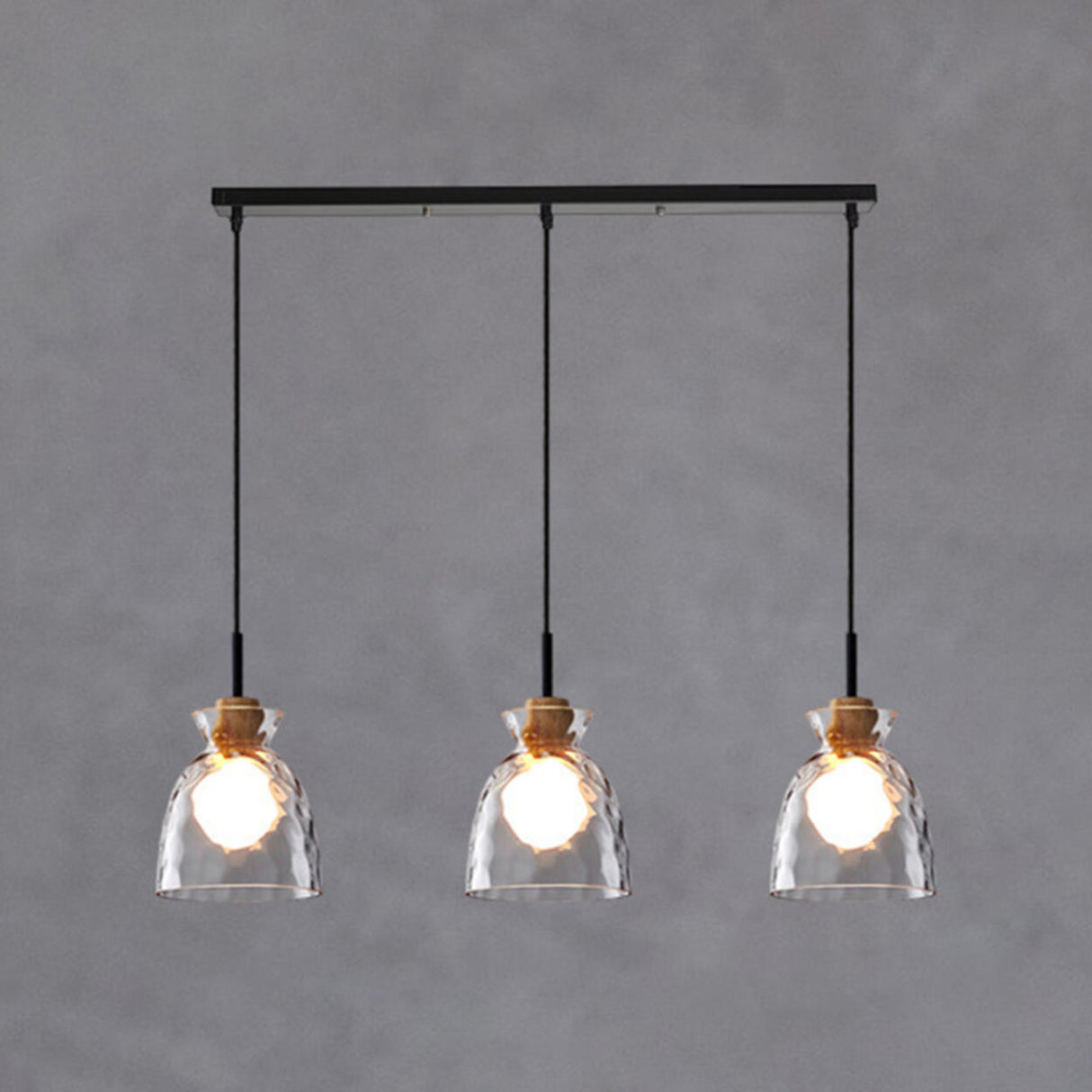 3-Light Simplicity Glass Cone Island Ceiling Light Image - 8