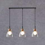 3-Light Simplicity Glass Cone Island Ceiling Light Image - 8