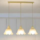 3-Light Trendy Beige Flower Island Pendant Light Image - 1
