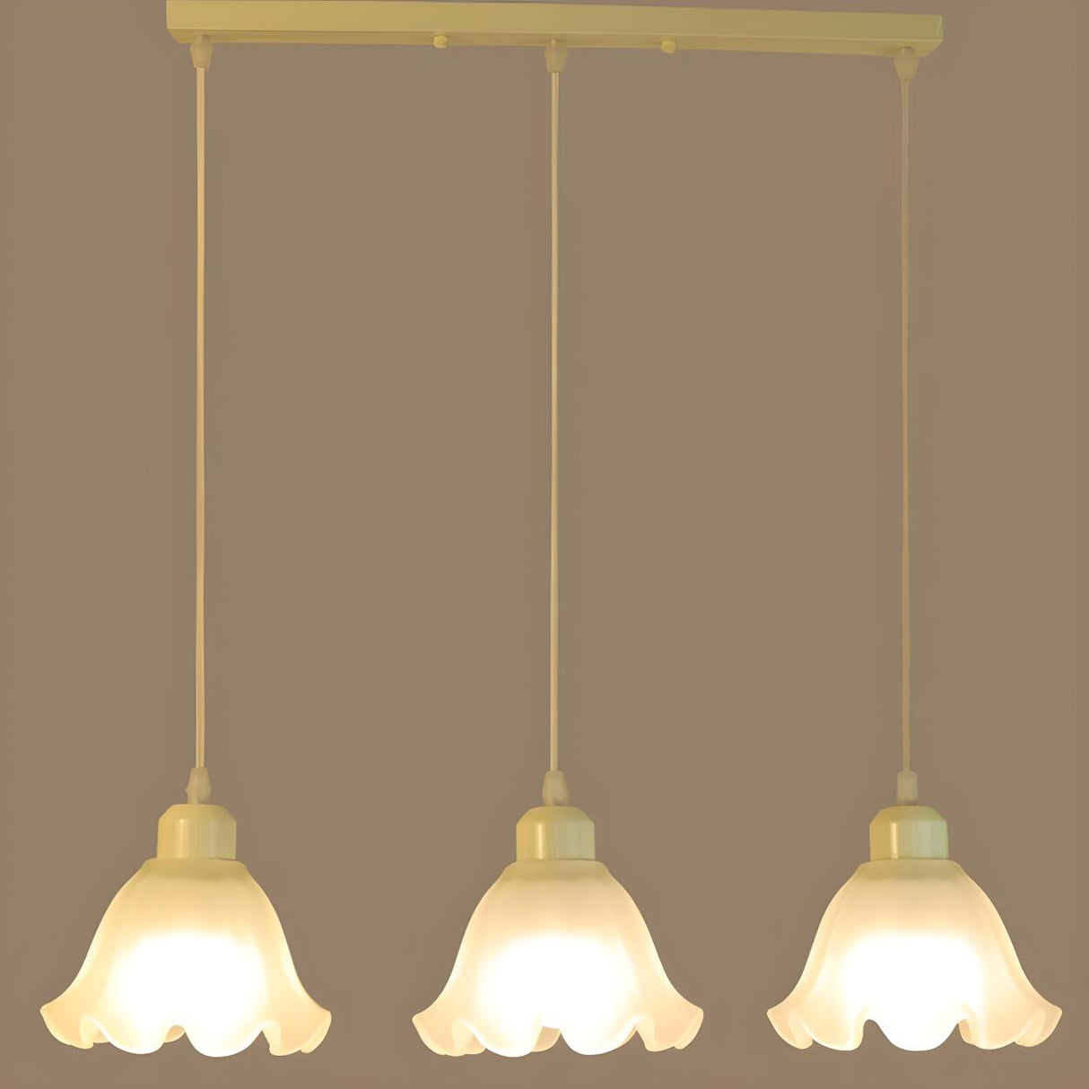 3-Light Trendy Beige Flower Island Pendant Light Image - 10