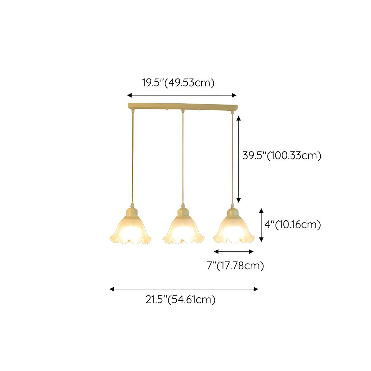 3-Light Trendy Beige Flower Island Pendant Light 