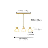3-Light Trendy Beige Flower Island Pendant Light #size