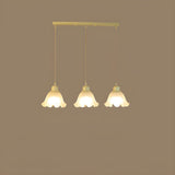 3-Light Trendy Beige Flower Island Pendant Light Image - 2
