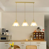 3-Light Trendy Beige Flower Island Pendant Light Image - 3