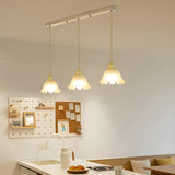 3-Light Trendy Beige Flower Island Pendant Light Image - 4