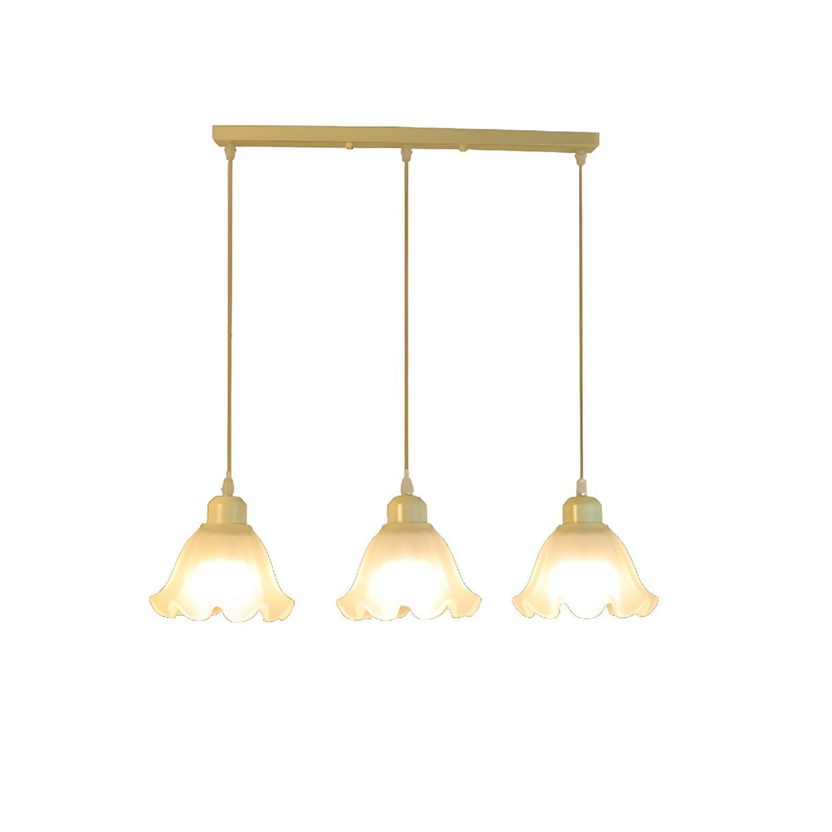 3-Light Trendy Beige Flower Island Pendant Light Image - 6