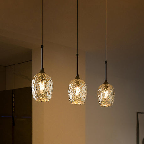 3-Light Trendy Textured Cylinder Pendant Island Light Image - 1