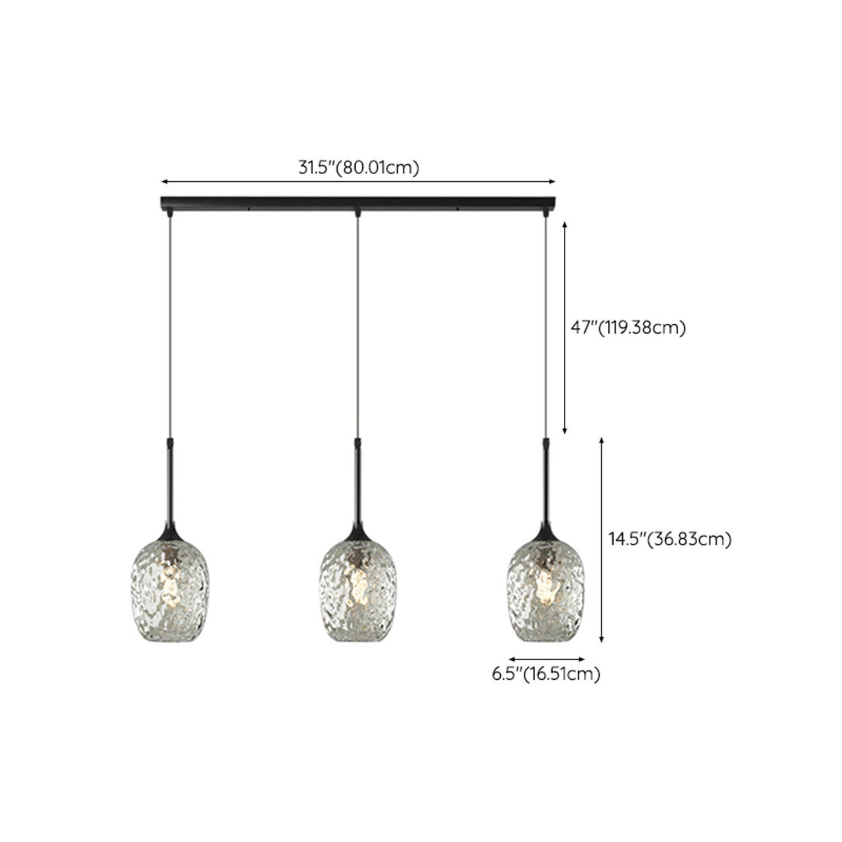3-Light Trendy Textured Cylinder Pendant Island Light 