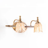 3-Light Vintage Clear Floral Glass LED Vanity Light Image - 13