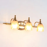 3-Light Vintage Clear Floral Glass LED Vanity Light Image - 14