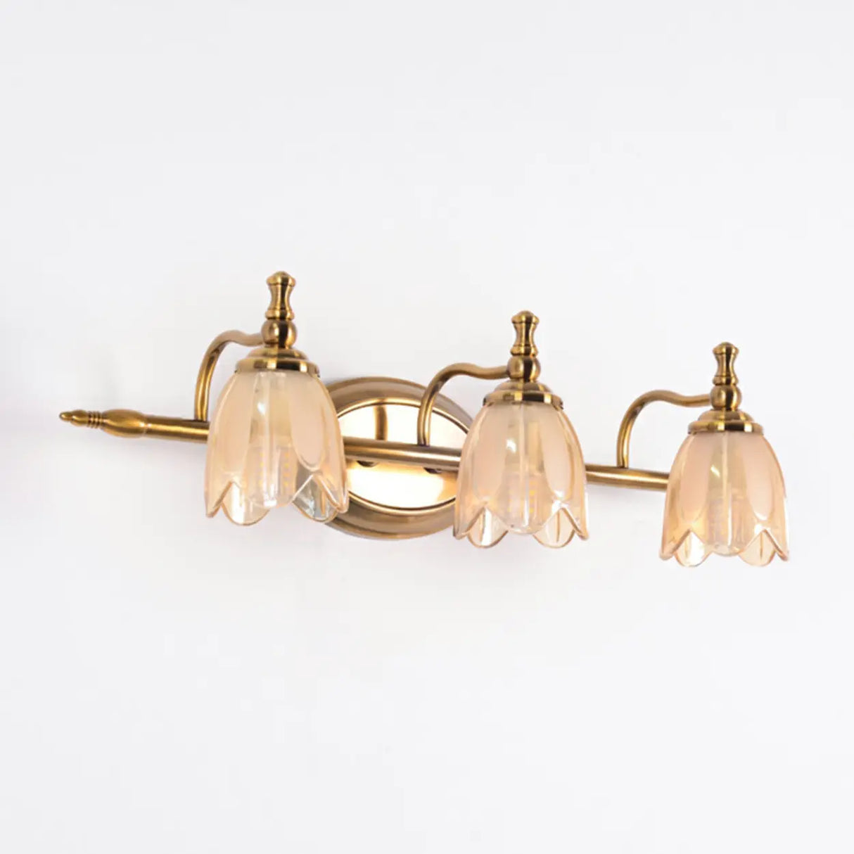 3-Light Vintage Clear Floral Glass LED Vanity Light Image - 15