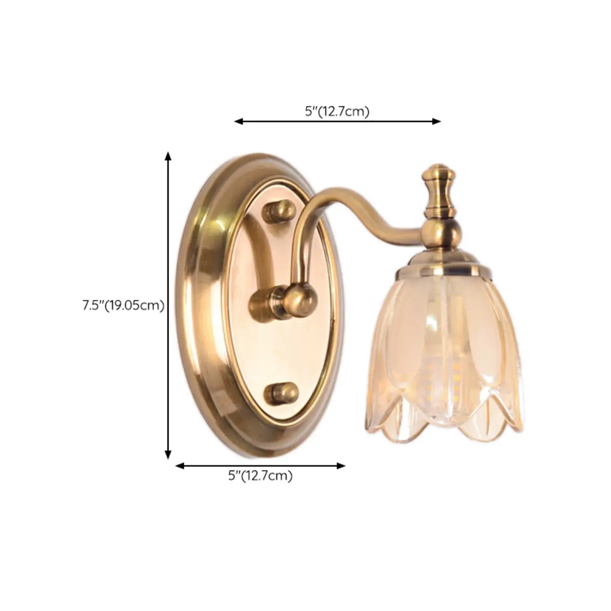 3-Light Vintage Clear Floral Glass LED Vanity Light 