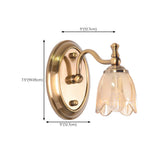 3-Light Vintage Clear Floral Glass LED Vanity Light #size
