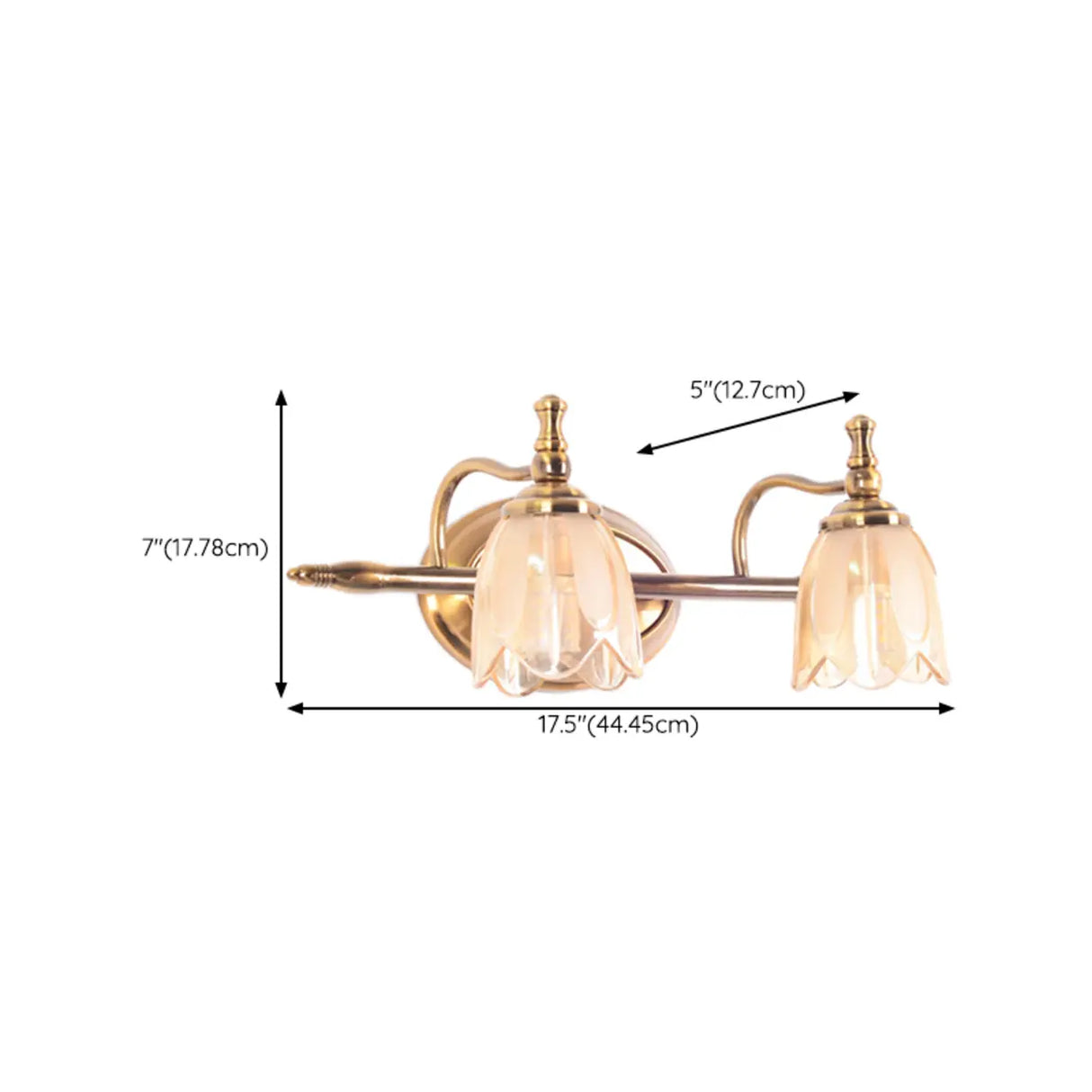 3-Light Vintage Clear Floral Glass LED Vanity Light Image - 18