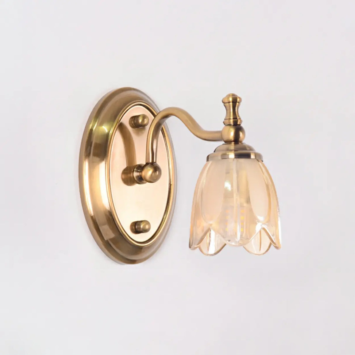 3-Light Vintage Clear Floral Glass LED Vanity Light Image - 2