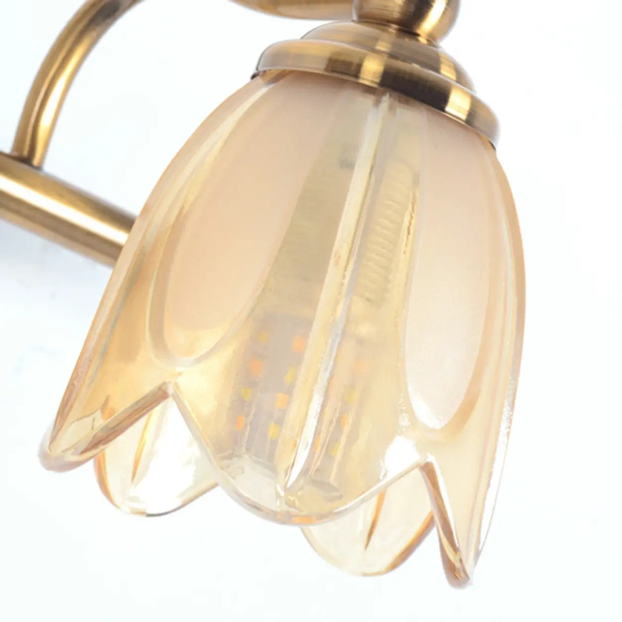 3-Light Vintage Clear Floral Glass LED Vanity Light Image - 9