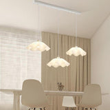 3-Light White Floral Adjustable Modern Island Light Image - 3