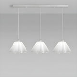 3-Light White Floral Adjustable Modern Island Light Image - 4