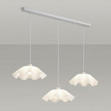 3-Light White Floral Adjustable Modern Island Light Image - 5