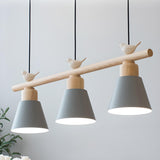 3-Light Yellow Dome and Bird Island Pendant Light Image - 13