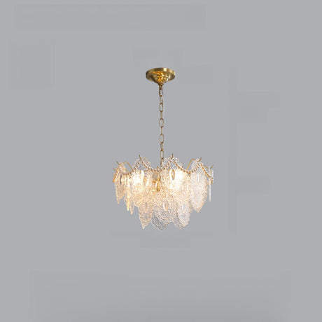 3 Tiers Clear Glass Pendant Chandelier Adjustable Height Image - 2