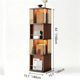 360° Rotating Narrow Bookcase with LED Lighting and Acrylic Panels Image - 14