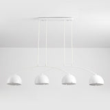 4-Light Arched and Dome White Island Pendant Light Image - 10