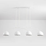 4-Light Arched and Dome White Island Pendant Light Image - 10